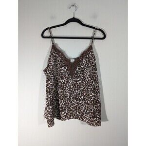 NWT Market & Spruce Tank Top Women Size XL Brown‎ Animal Print Spaghetti straps